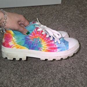 SKETCHERS WOMENS 7.5 Sneakers TYE DYE